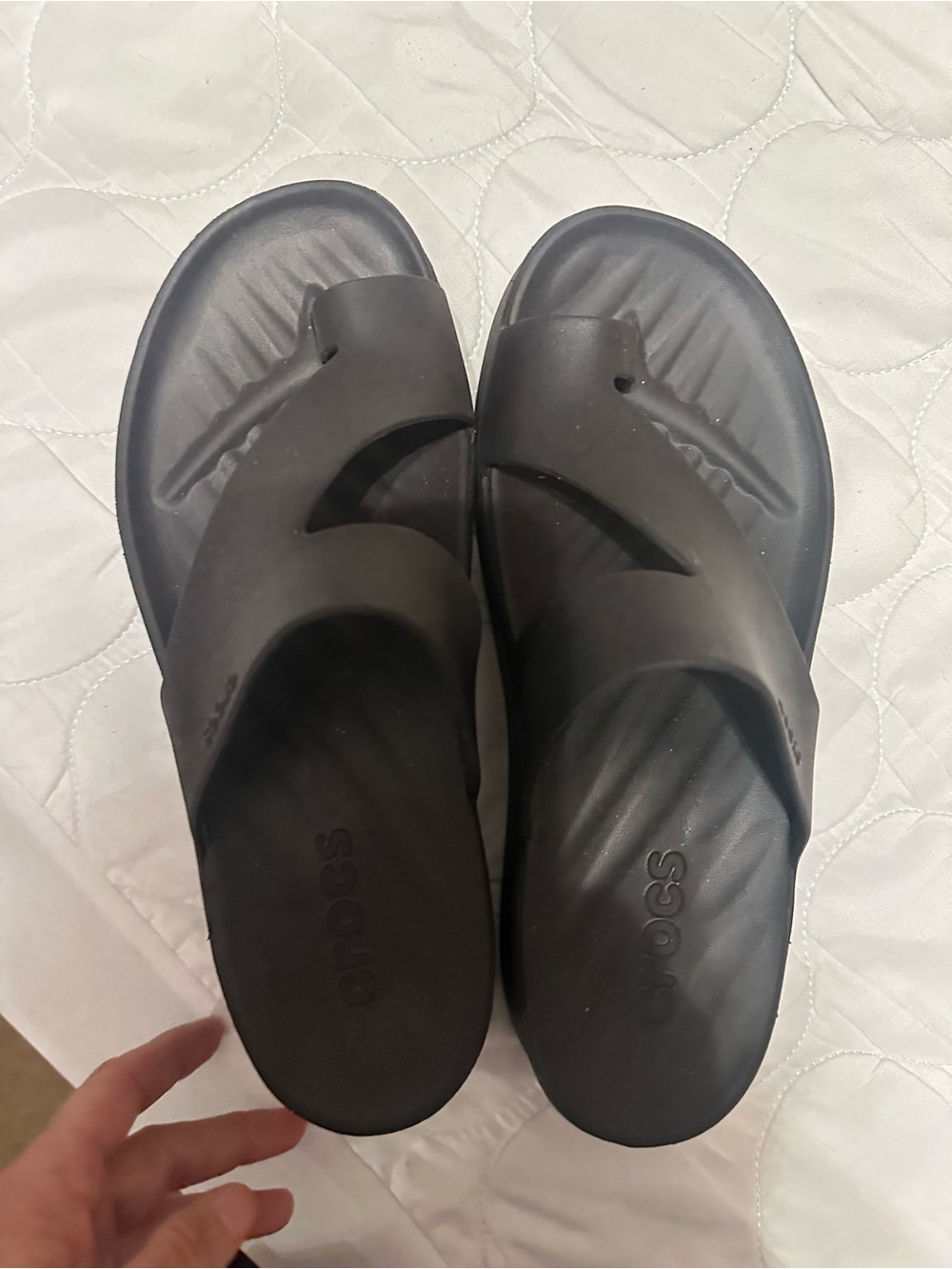 CROCS Black Platform Slide Sandals - Picture 2 of 4